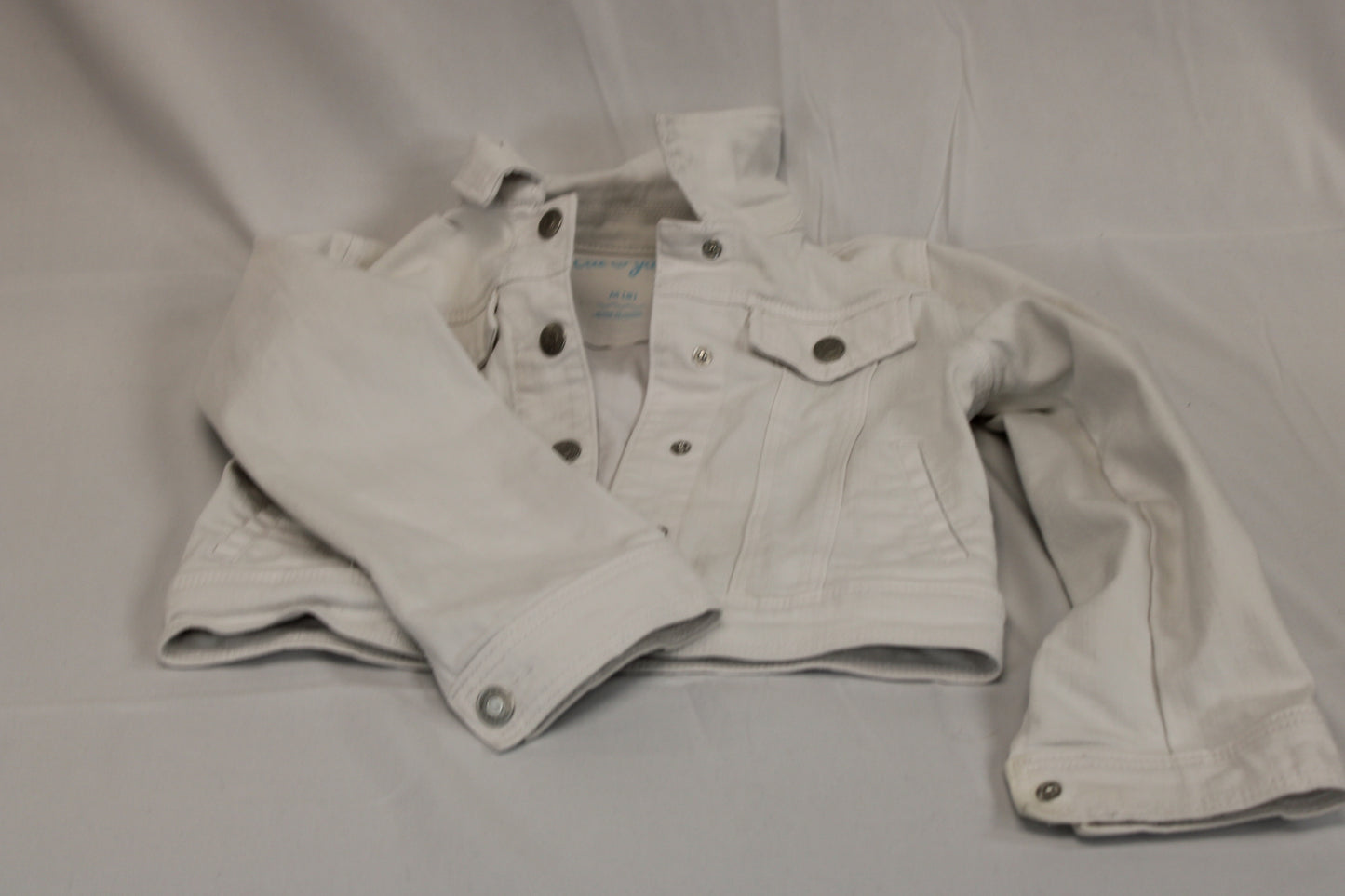 Cat & Jack button down denim jacket, white, Girl's 8