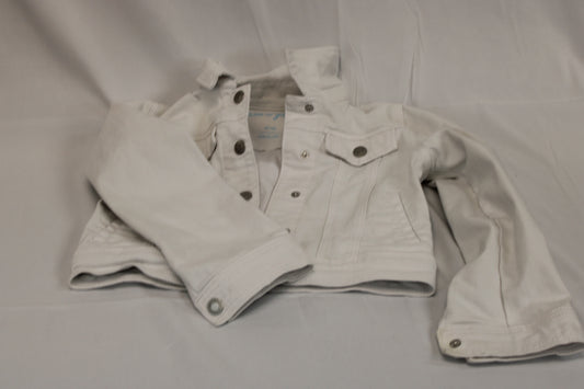 Cat & Jack button down denim jacket, white, Girl's 8