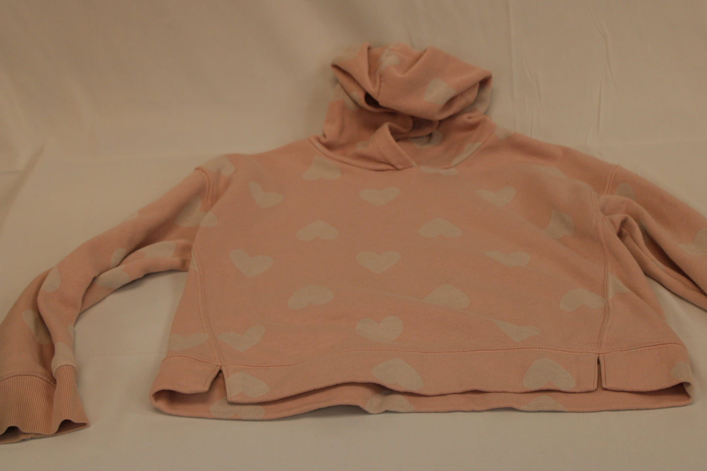 Old Navy hooded sweatshirt, pink hearts, Girl's 10/12