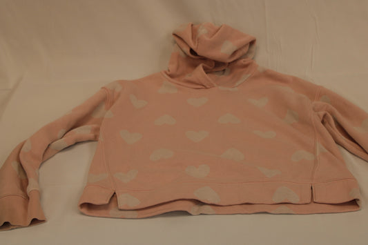 Old Navy hooded sweatshirt, pink hearts, Girl's 10/12