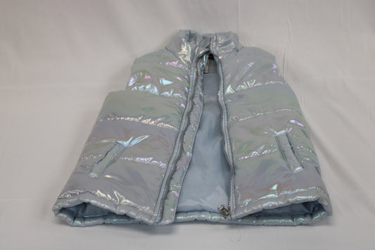 Iridescent insulated full zip vest, Girl's 8