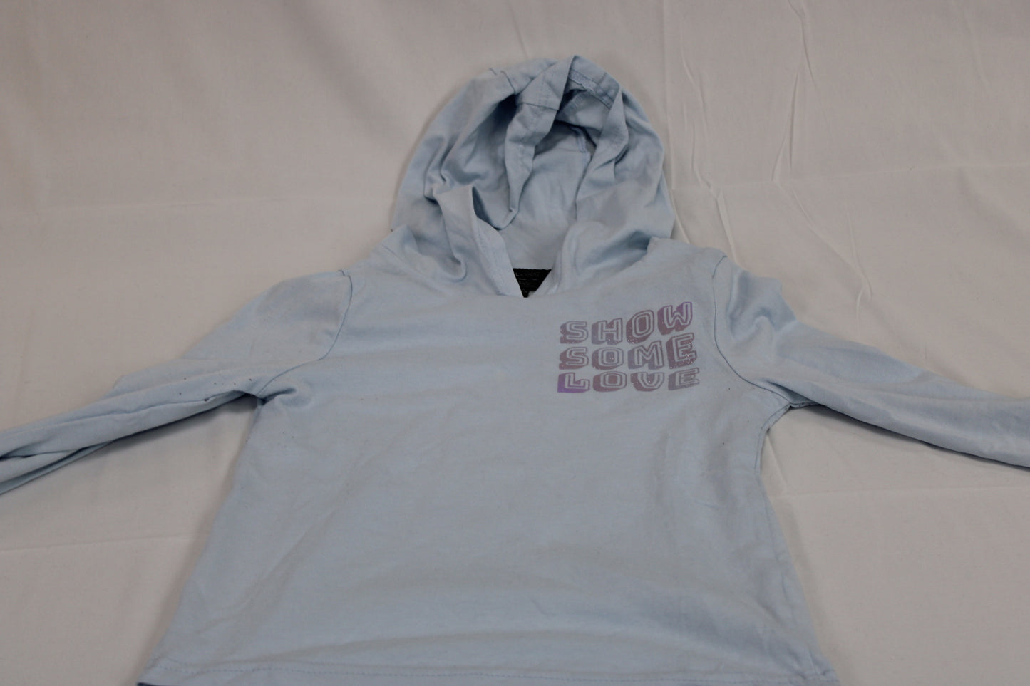 "Show Some Love" printed long sleeve hooded shirt, Girl's 8