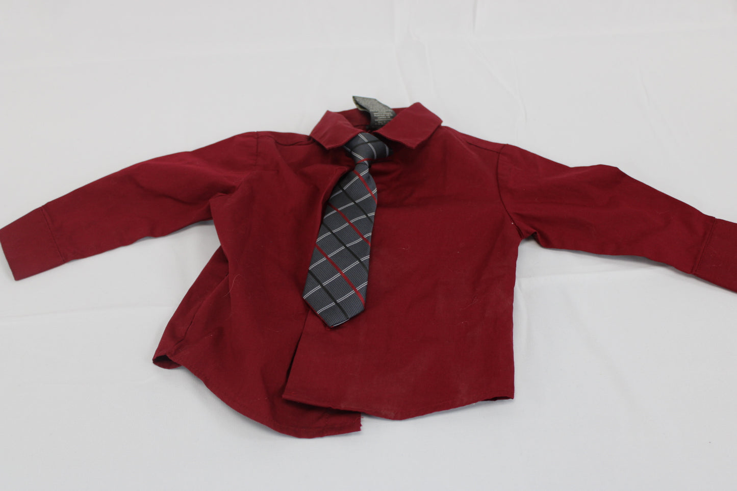 Docker's dress shirt and tie combo, red, 18M