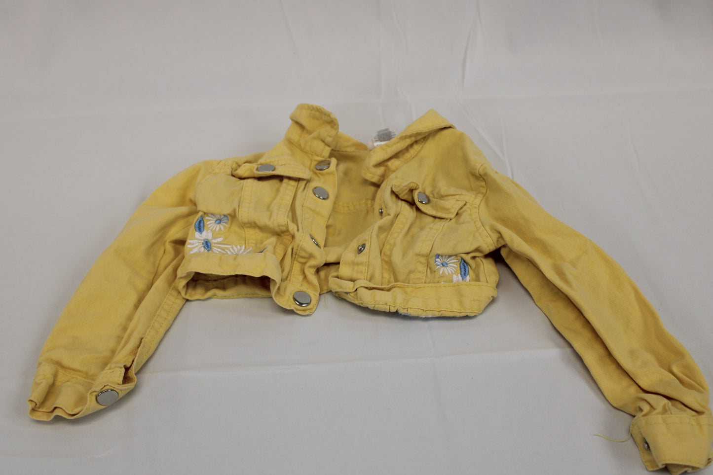 Denim 3 button floral jacket, yellow, 18M