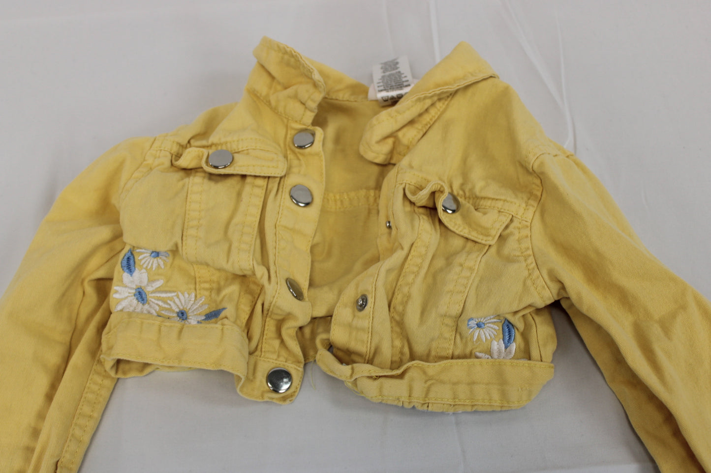Denim 3 button floral jacket, yellow, 18M