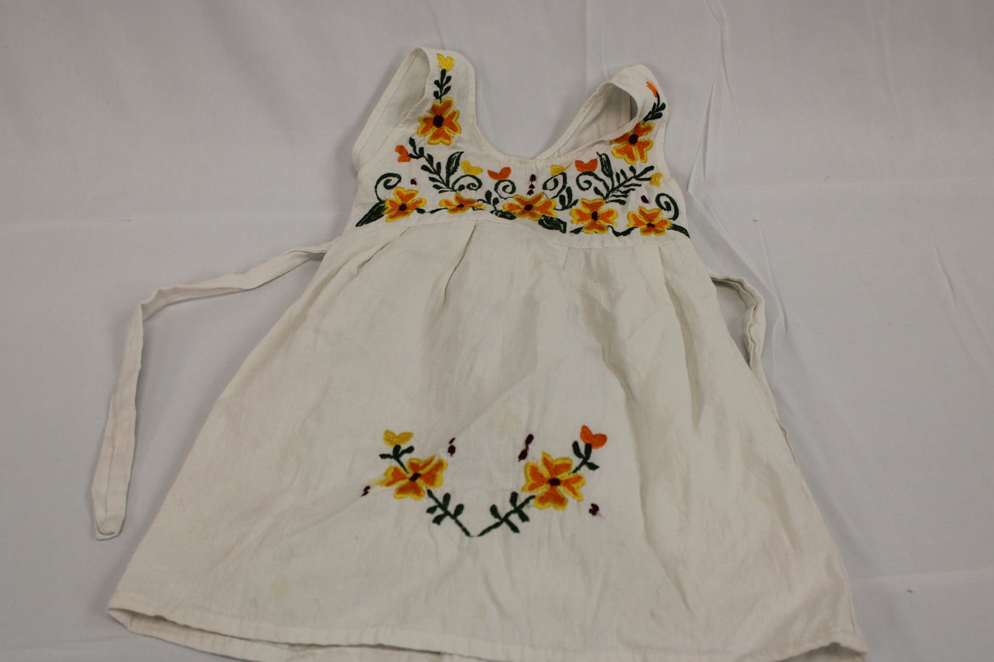Floral embroidered linen dress, 18M