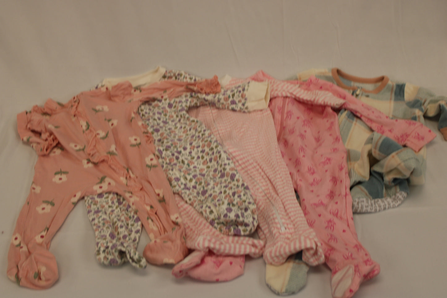 5 piece onesie full zip bundle set w/feet, 6M