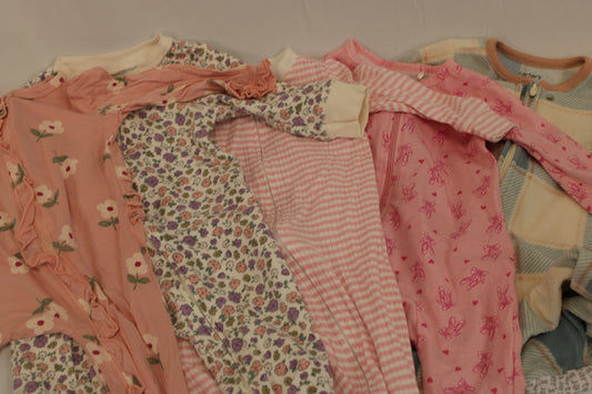 5 piece onesie full zip bundle set w/feet, 6M
