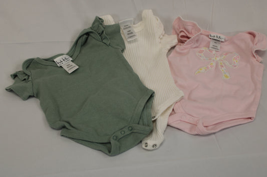 Nicole Miller 3 piece onesie bundle set, 3-6M