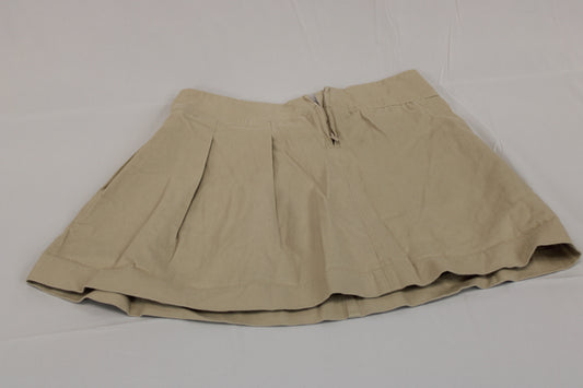 Side zip adjustable waistband khaki skirt, Girl's 6-7
