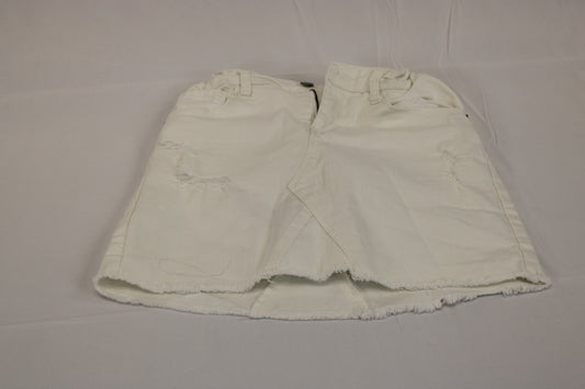 Hippie Girl cutoff denim skirt, white, Girl's 12