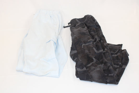 2 piece drawstring jogger bundle set, black camo & blue cargo, Girl's 8