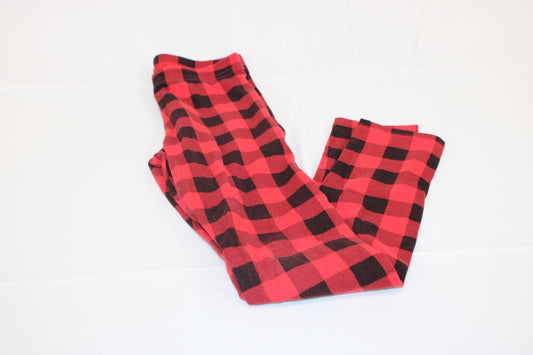 Old Navy cotton plaid leggings, black/red, Girl's 10-12