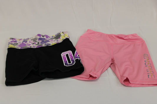 Spandex short 2 piece bundle set, Girl's 10-12