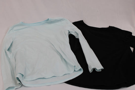 Wonder Nation long sleeve cotton t-shirt 2 piece bundle set, Girl's 10-12