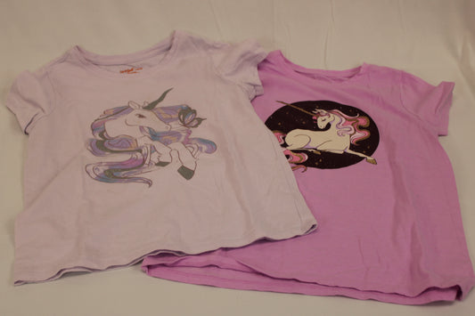 Cat & Jack unicorn themed t-shirt 2 piece bundle set, Girl's 10-12