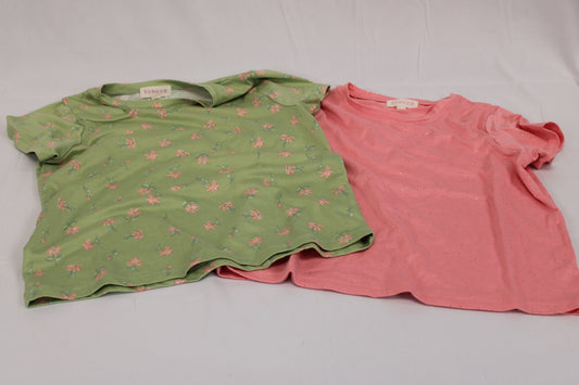 B Tween moisture wicking polyester t-shirt 2 piece bundle set, Girls 12