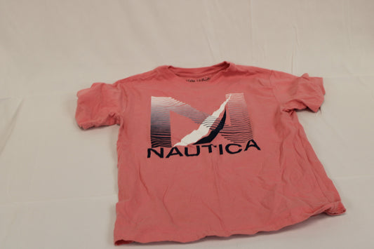 Nautica retro log t-shirt, coral, Girl's 10-12