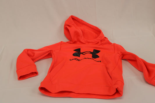 Under Armour Cold Gear polyester hooded sweatshirt, orange, Boy's XS (4-5)