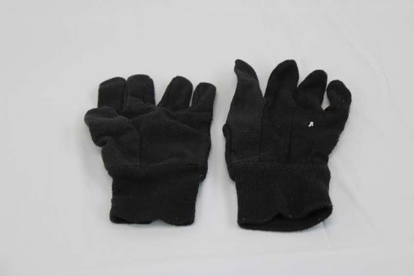 Unisex wool gloves with rubber palm grip, black, Large