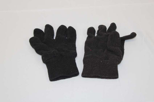 Unisex knit gloves, Black, Large