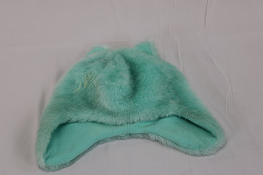Fleece lined stocking cap w/ ears, teal, youth, one size