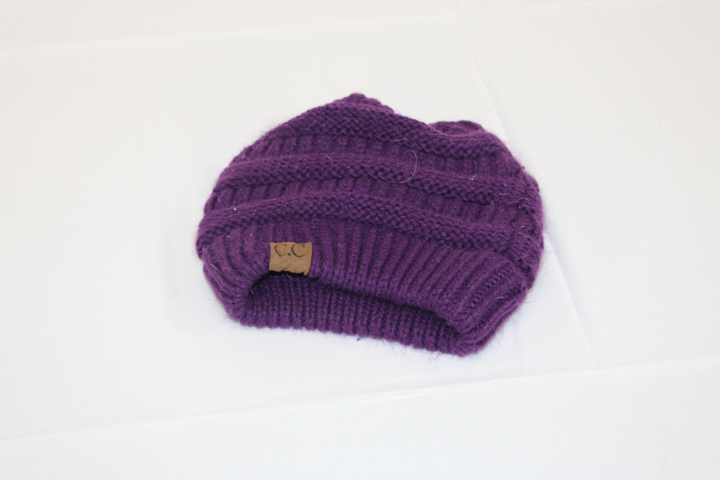 Women's knit beanie, purple, one size