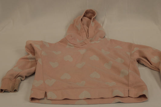 Old Navy hooded sweatshirt, pink hearts, Girl's 10-12