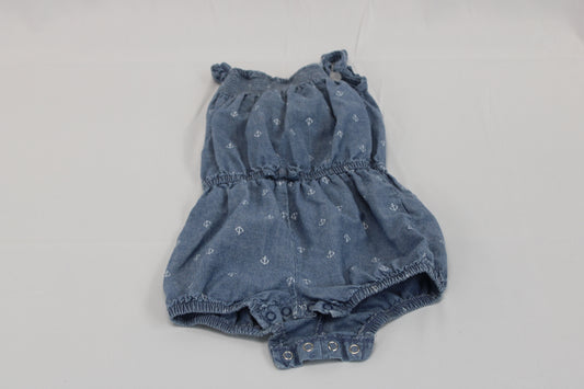 Carter's denim romper, anchors, 18M