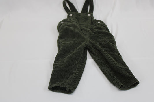 Old Navy corduroy overalls, olive, 18-24M