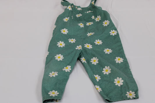 Sunflower overalls pant suit, green, 18-24M