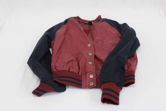 Forever 21 leather bomber jacket, burgundy/blue, Women's S