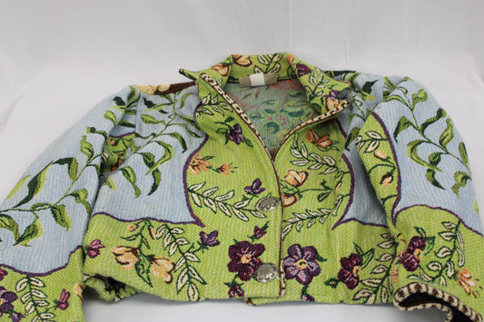 Painted Pony local hand made quilted floral jacket, Women's L