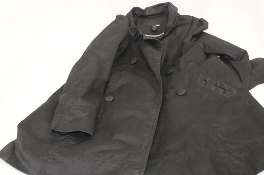 H&M 3 button 3/4 length trench coat, black, Women's 10