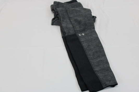 Under Armour Heatgear spandex workout leggings, black/gray, Women's M