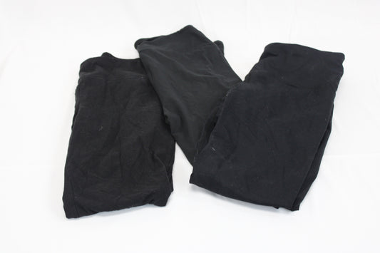 3 piece bundle legging set, 1 capri, 1 3/4 length, 1 full length, black, Women's S