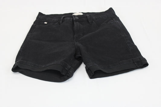 Curve Appeal stretch waist black denim short, Women's 4