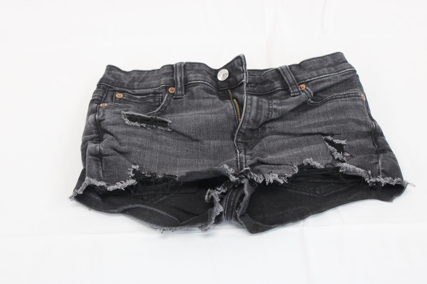 American Eagle high rise black denim shorts, Women's 00