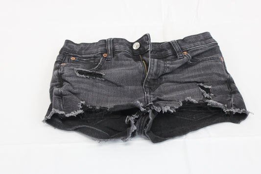 American Eagle high rise black denim shorts, Women's 0