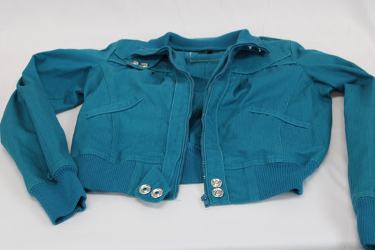 Rue 21 full zip bomber jacket, teal, Women's L