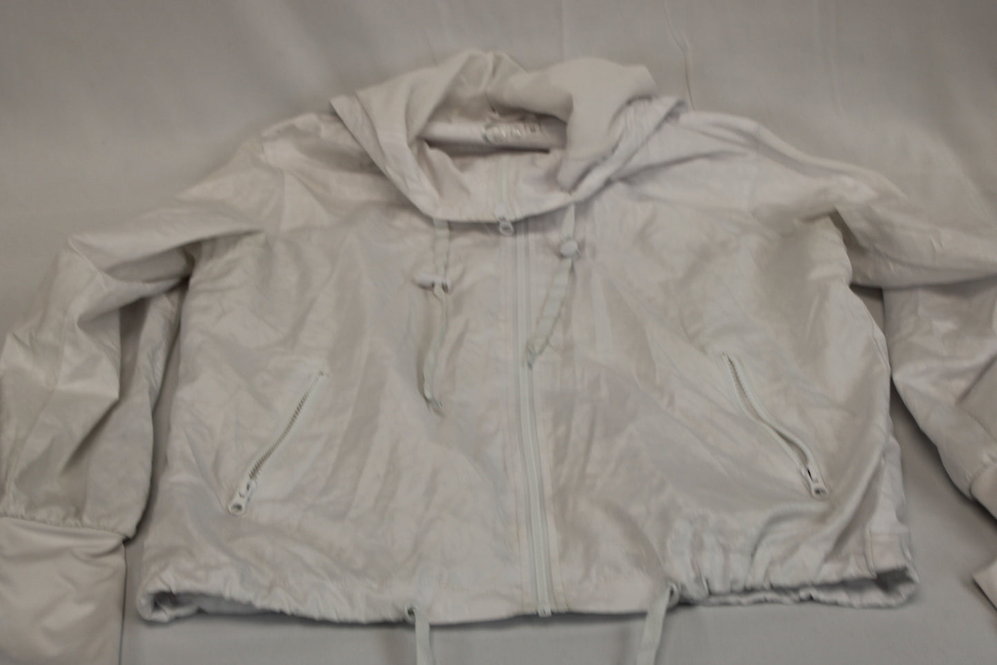 Zyia hooded windbreaker jacket, white. Women's M