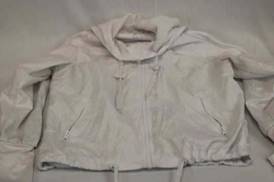 Zyia hooded windbreaker jacket, white. Women's M