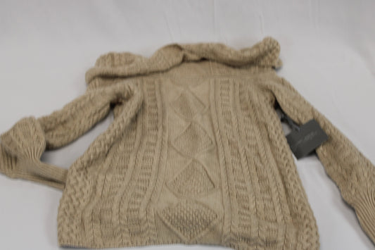 Marled cowl collar woven knitted sweater, Women's S, (new)