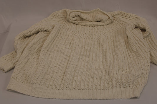 Ethyl cowl collar knitted sweater, beige, Women's XL