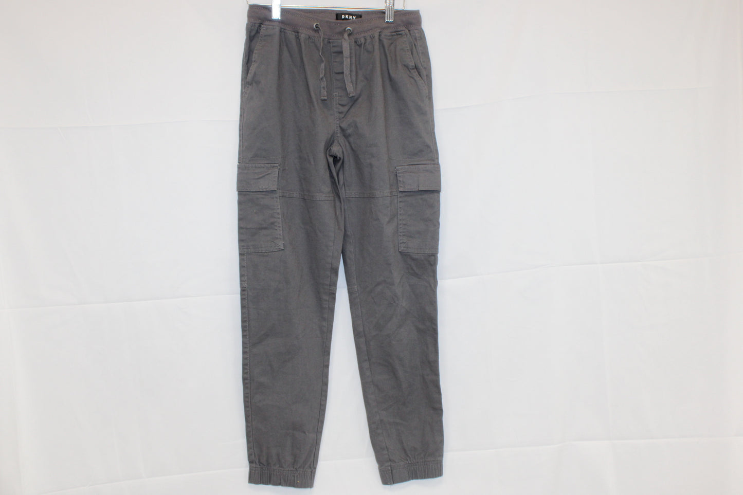 DKNY drawstring cargo jogger pant, gray, Boy's XL (18-20)