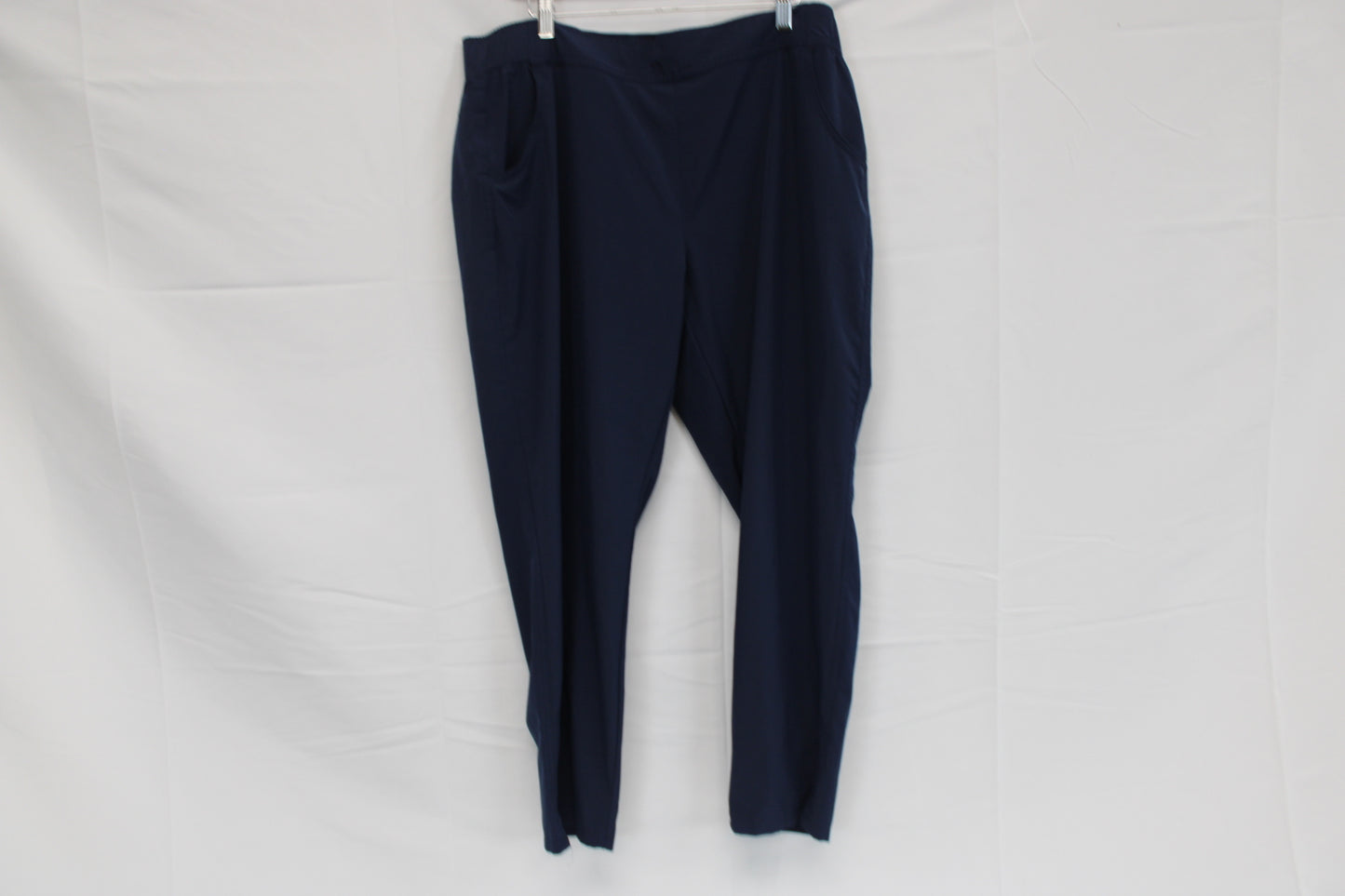 Eddie Bauer straight leg nylon trousers, navy, Women's XL