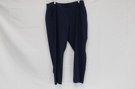 Eddie Bauer straight leg nylon trousers, navy, Women's XL