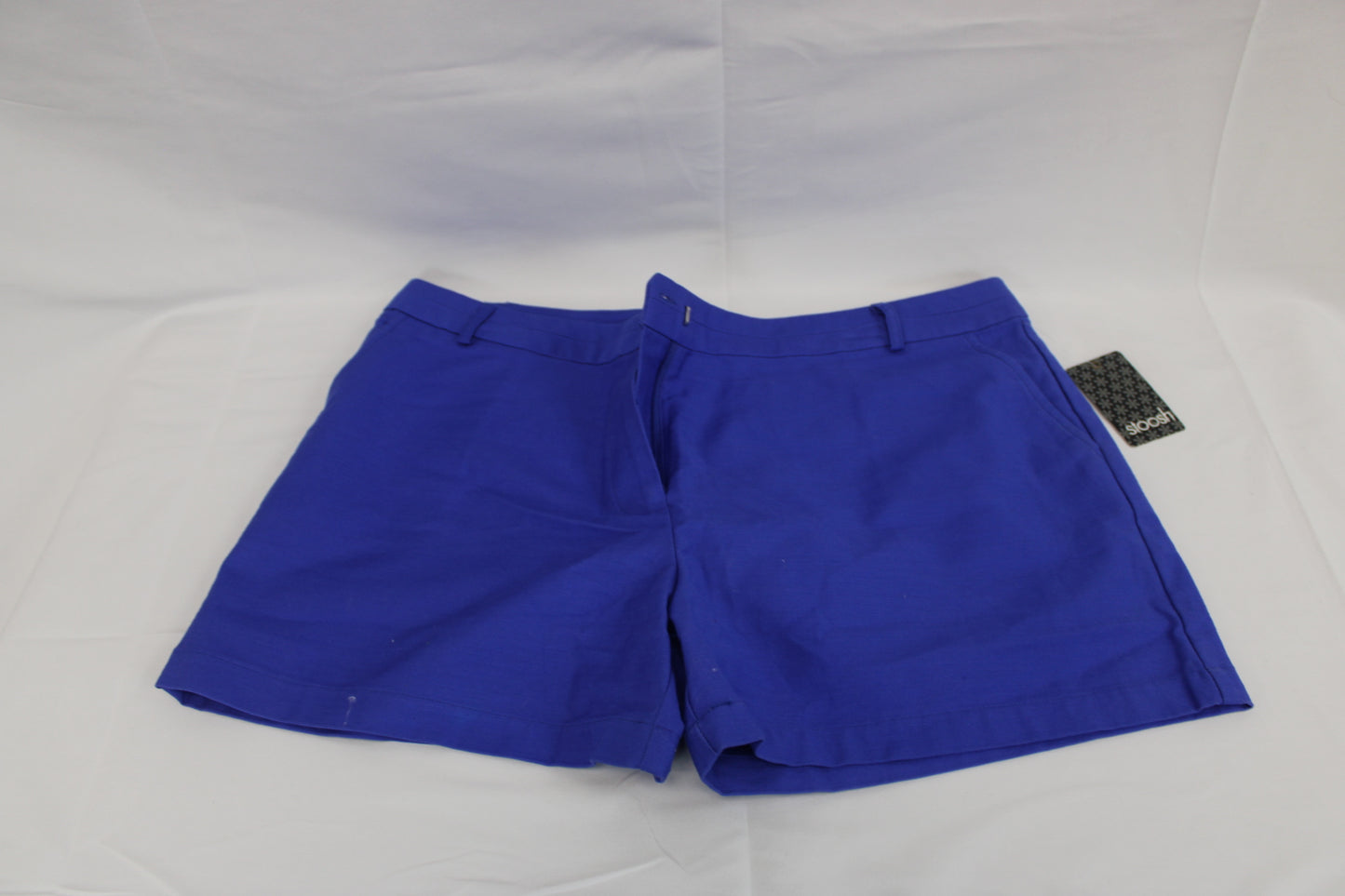 Stoosh cotton flat front shorts, blue Women's 14