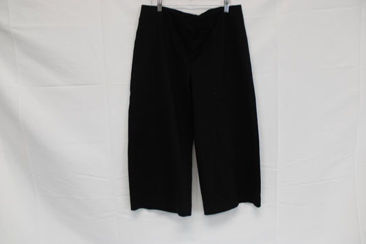 Chaps wide leg capri length dress pants, black, Women's XL