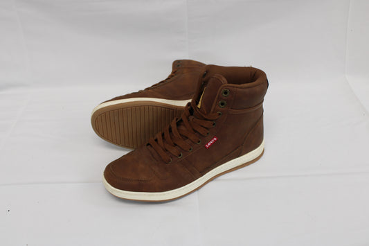 Levi's wedge sole over the ankle boot, brown leather, Men's 8